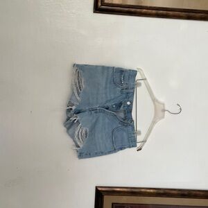 Levi's Light Blue Distressed Jean Shorts